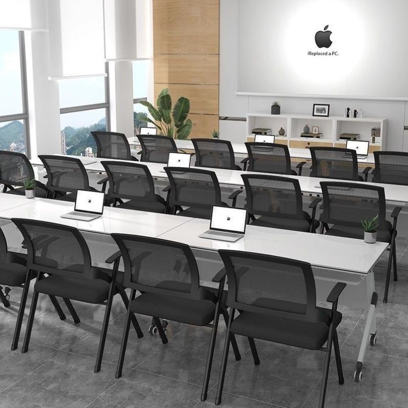 培训椅带写字板可折叠办公椅靠背职员椅教育机构加厚办公室会议椅