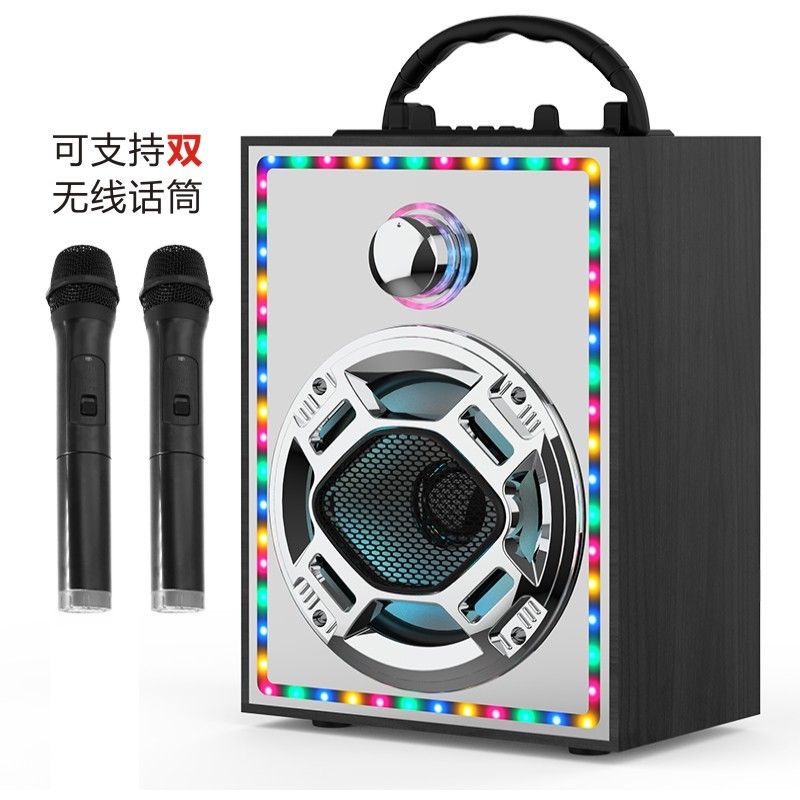 无线七彩舞台灯蓝牙音箱户外大音量音响家用迷你手提便携低音炮