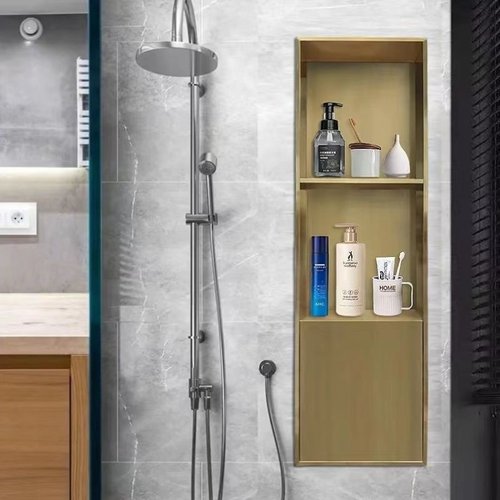 不锈钢壁龛置物架嵌入式卫生间浴室金属隔板电视壁龛成品壁柜定制