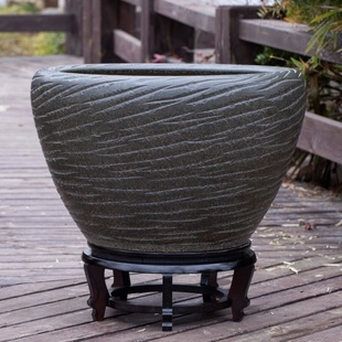 景德镇陶瓷大水缸养鱼缸仿古老缸荷花睡莲花盆风水古法客厅招财缸