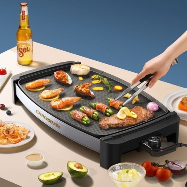 家庭电烧烤炉韩式多功能电烤盘家用无烟不粘铁板烧麦饭石电烤盘