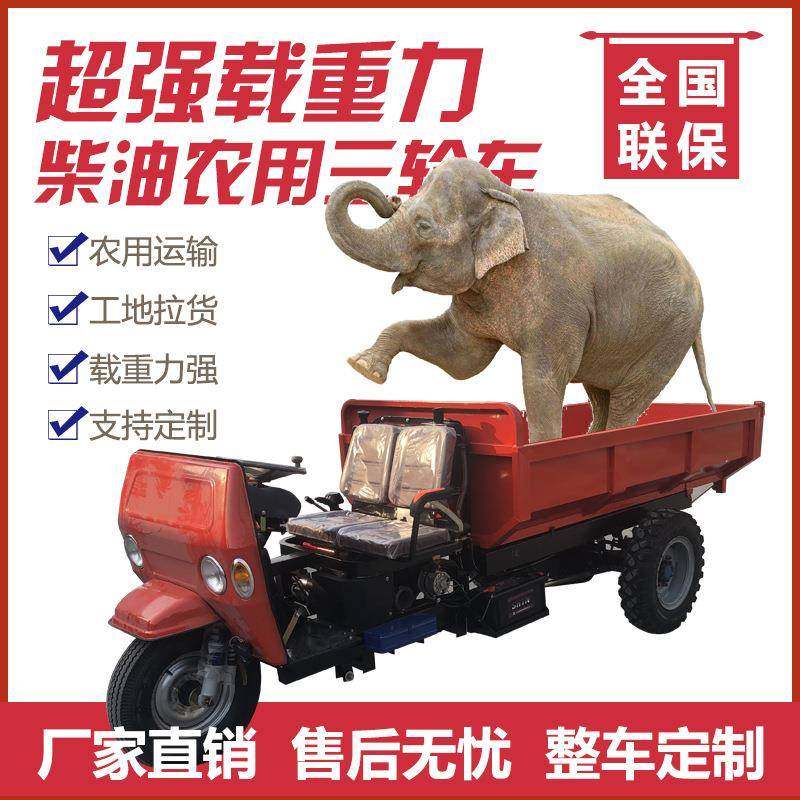 柴油三轮车农用自卸工程建筑重载爬坡王三马子矿用五征翻斗车