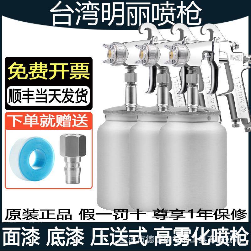 明丽W-201喷枪大口径家具门窗木器漆汽车PU底漆水性漆W-200喷漆枪