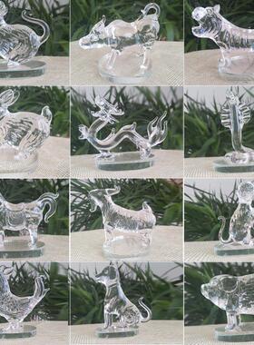 水晶12生肖生日礼物玻璃鼠牛虎兔龙蛇马羊猴鸡狗猪生肖小饰品