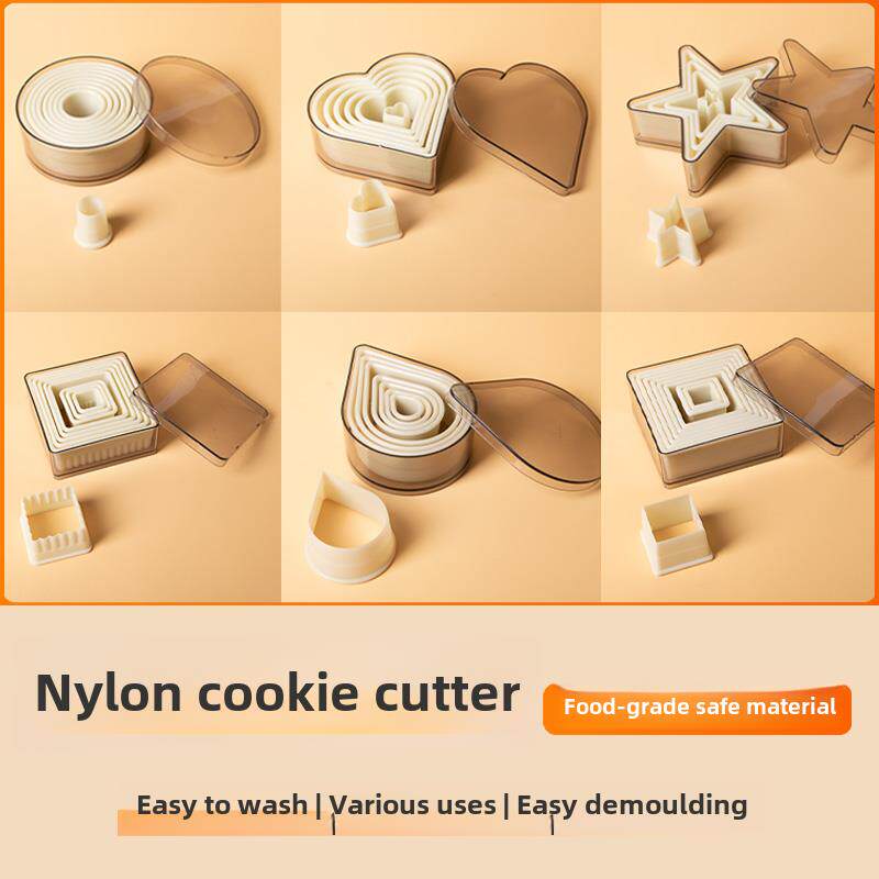 尼龙塑料饼干水果切模具正方形圆形心形五角星水滴叶子印模烘焙磨