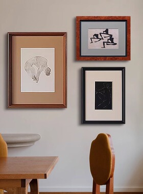 中古风复古怀旧混搭艺术装饰画组合画客厅餐厅卧室背景墙高级挂画