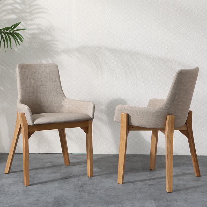 实木小户型简约餐桌餐椅水曲柳白橡木靠背书桌椅家用餐厅实木椅子