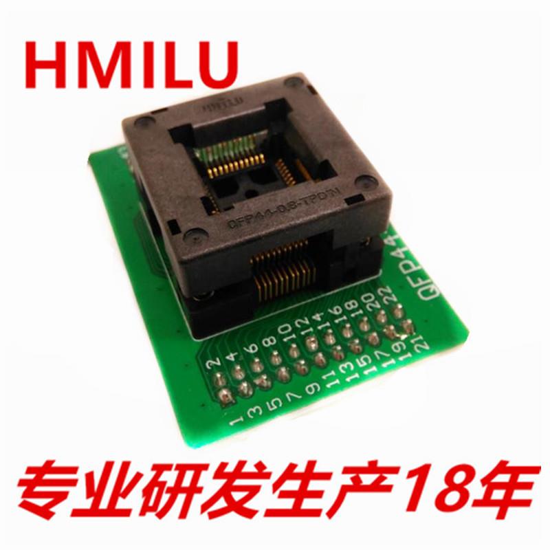 HMILUOTQ-44-0.8-14单层板烧写座镀金双触针QFP44测试座