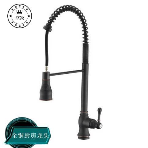 全铜冷热抽拉厨房龙头ebey爆款美式欧式ORB工艺