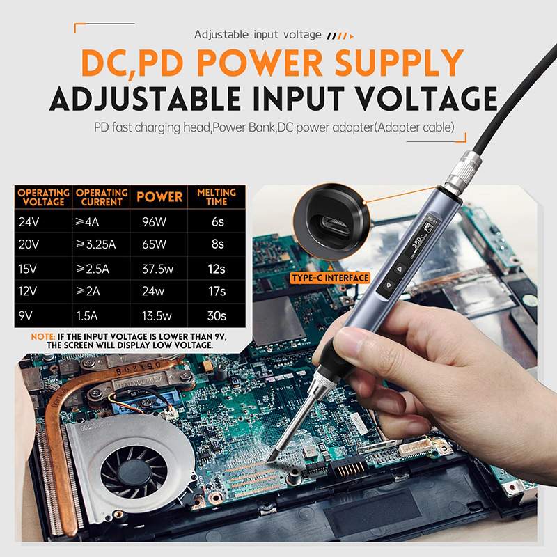 fnirsi HS-01智能电烙铁便携迷你PD65W内热式数显Soldering iron