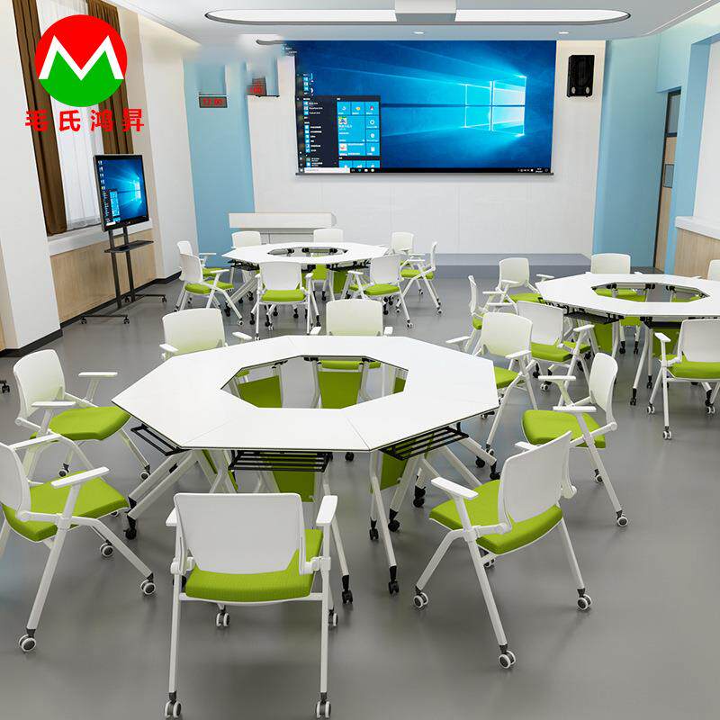 职员办公桌单双人折叠会议桌移动培训桌椅组合长条桌电脑桌家用