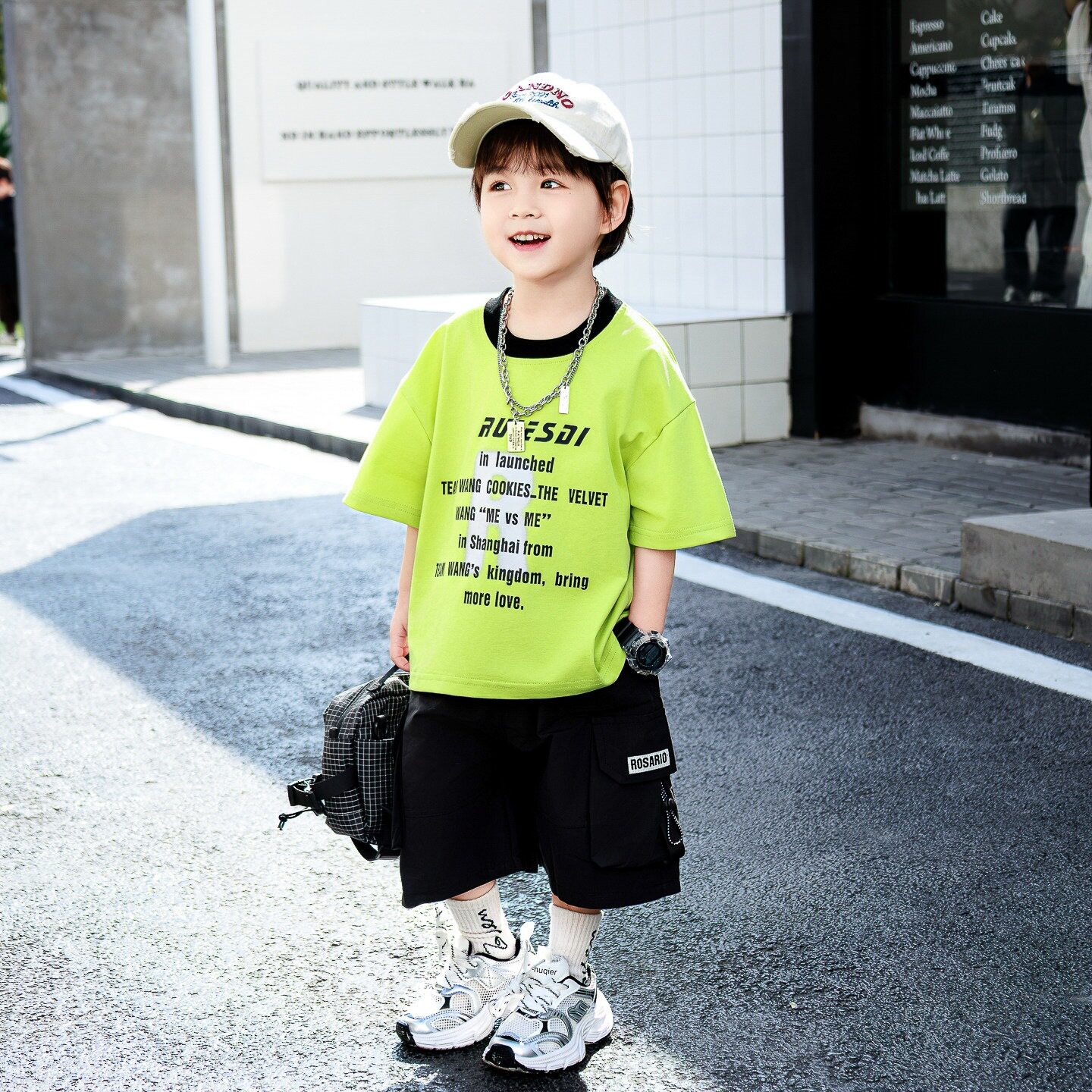 男小童帅气夏装短袖套装2026新款儿童宝宝洋气炸街夏季两件套衣服