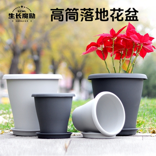 环球室内霍伦盆绣球兰花落地塑料加仑百合花盆树脂种花高筒专用