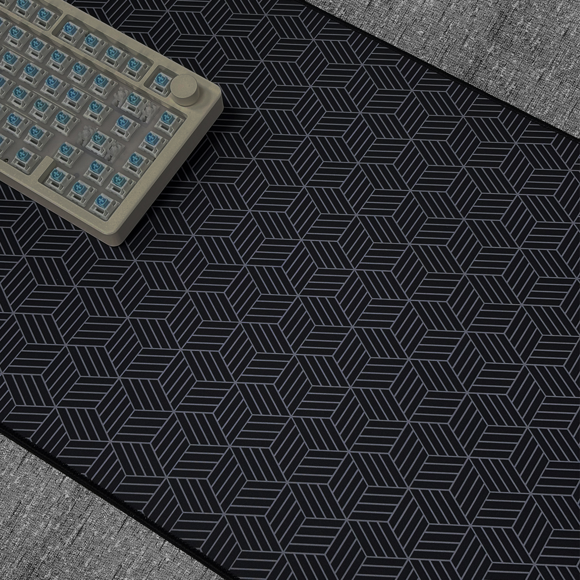 几何鼠标垫超大黑色波浪男格调电竞电脑键盘办公书桌垫游戏滑鼠垫