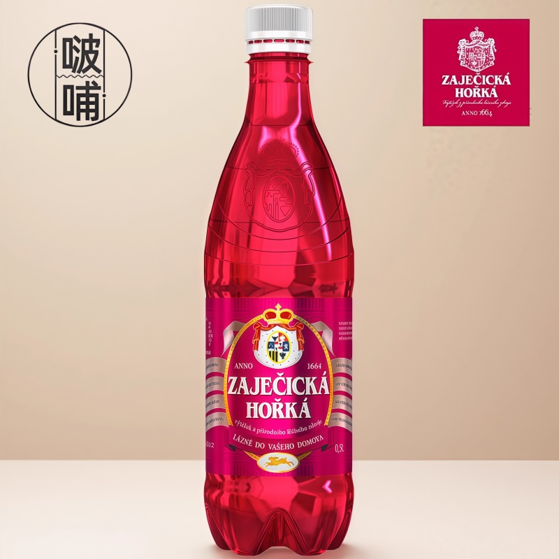 捷克苦味饮用水500ml*瓶进口啵哺苦水矿泉水无糖超模水碱性矿物质