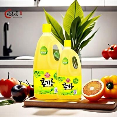 韩国原装进口不倒翁大豆油食用油玉米油炒菜料理纯豆油1.8L大包装