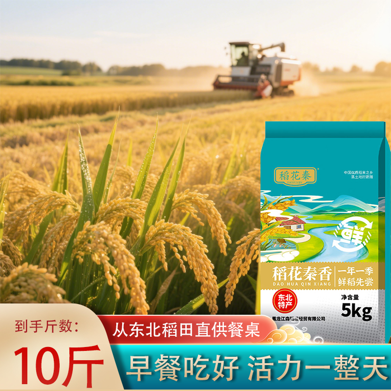 【稻花秦】2025年当季新米东北大米10斤装老少皆宜颗粒分明5kg