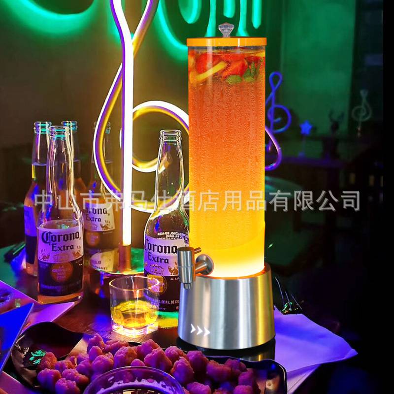扎啤酒炮带龙头2L可乐桶容器酒炮酒吧3升果汁桶扎啤机发光酒桶