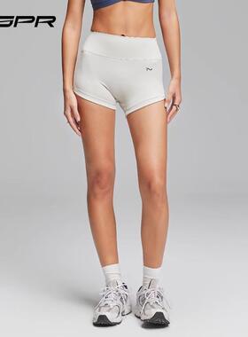 ’NSPR运动短裤高弹紧身显瘦瑜伽裤高腰提臀跑步健身运动短裤白色