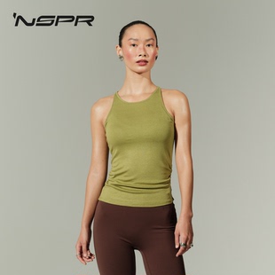 ’NSPR运动背心内衣女纯色修身高弹瑜伽跑步运动上衣健身背心美背