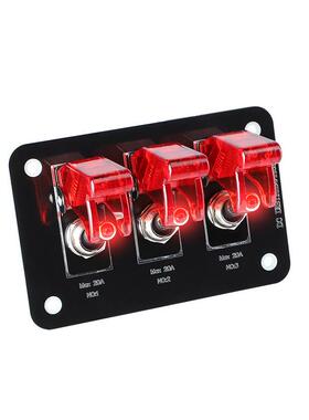 汽货车20A电源单路控制开关红色盖组合面板改装配件12V游轮船房车