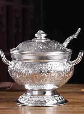 泰国汤锅工艺品高脚锡锅泰国餐具汤菜甜品盛器 东南亚家居饰品