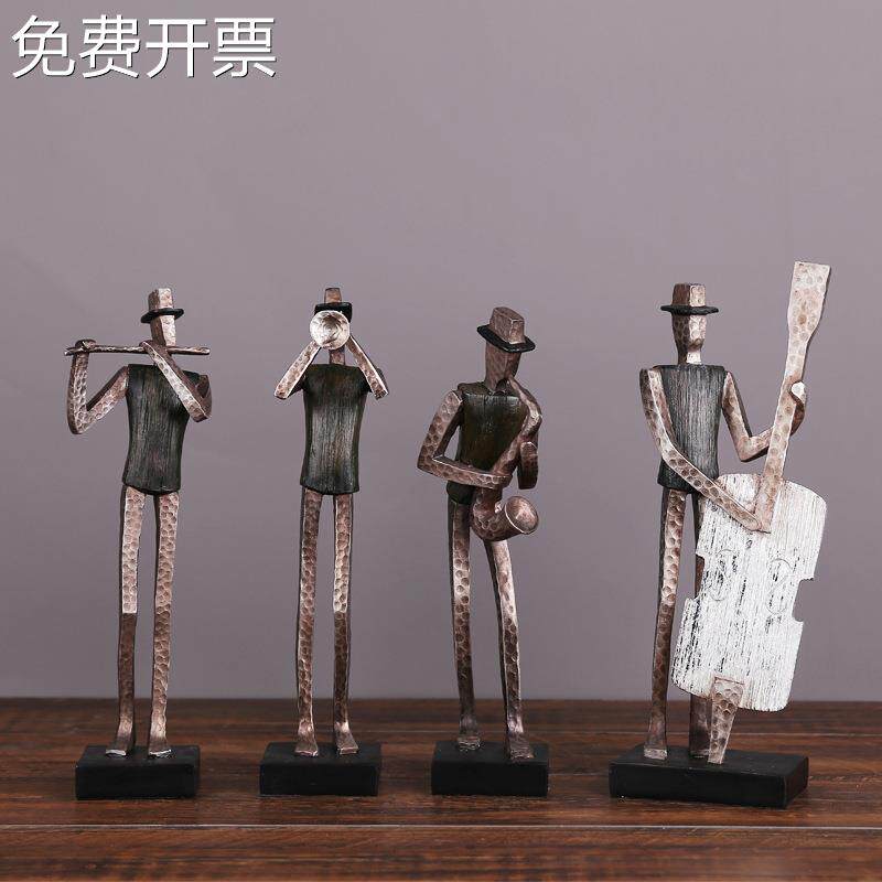 美式乐队人物雕像萨克斯摆件软装创意办公室摆设样板房书柜装饰品