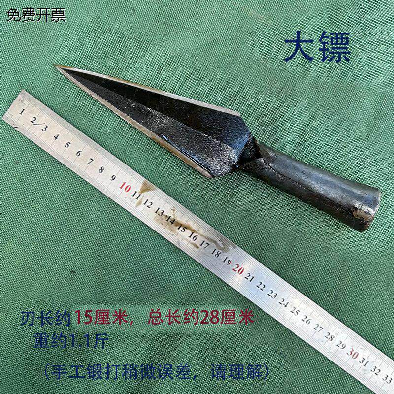 锻打枪头山猪矛弹簧钢材质长矛头投掷枪头霸王枪防身户外练武器械