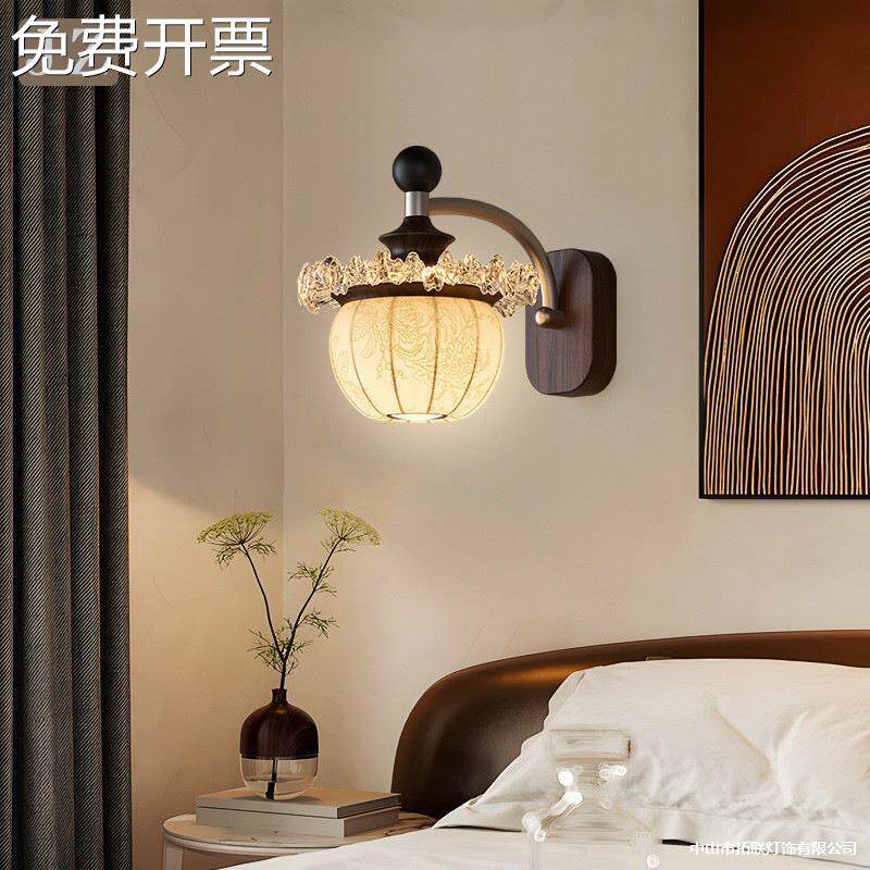 宋代美学复古壁灯法式中古风客厅背景民宿酒店卧室床头灯中山灯具