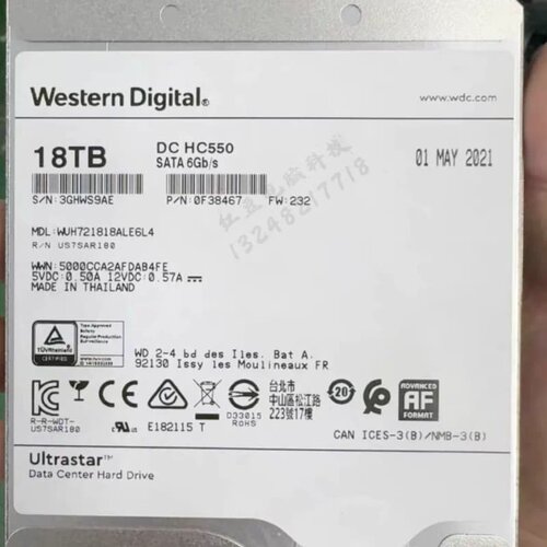 议价-WD/西数18T WUH721818ALE6L4 SATA接