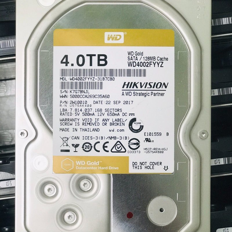 议价WD/数据 WD4002FYYZ，海康4TB企业级硬，