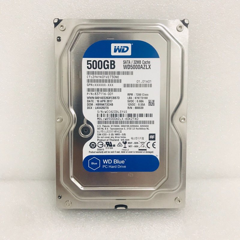 议价西数WD5000AZLX 500G蓝机械硬