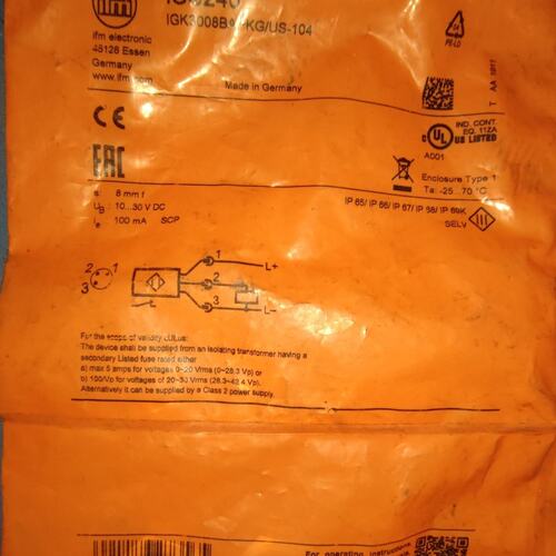 议价ifm易福门IGS240接近开关，正品，德国制造，带