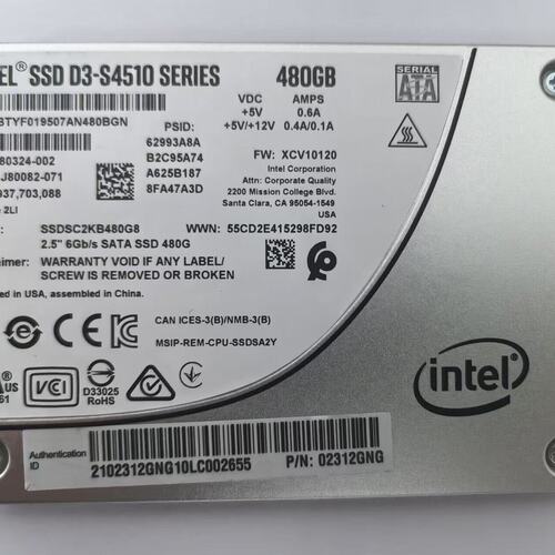 议价02312GNG S4510 480G固态 SSDSC2