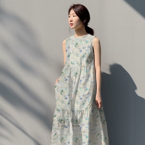 天丝莱赛尔亚麻印花服装面料
