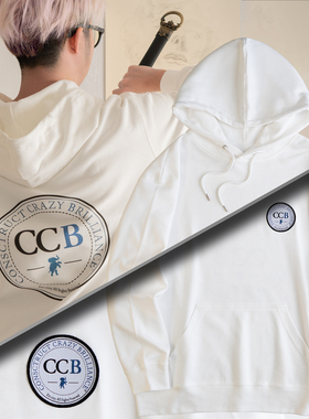 CCB卫衣连帽卫衣徽章校服风格轻薄圆领300g踩踩背电棍OTTO男女