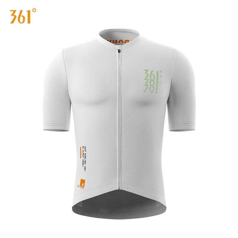 361&deg;官方正品骑行服短袖上衣白色简约百搭公路车骑行服