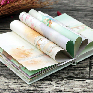 古风彩页手账本笔记本p复古中国风诗词摘抄本杭州文创风景区日记