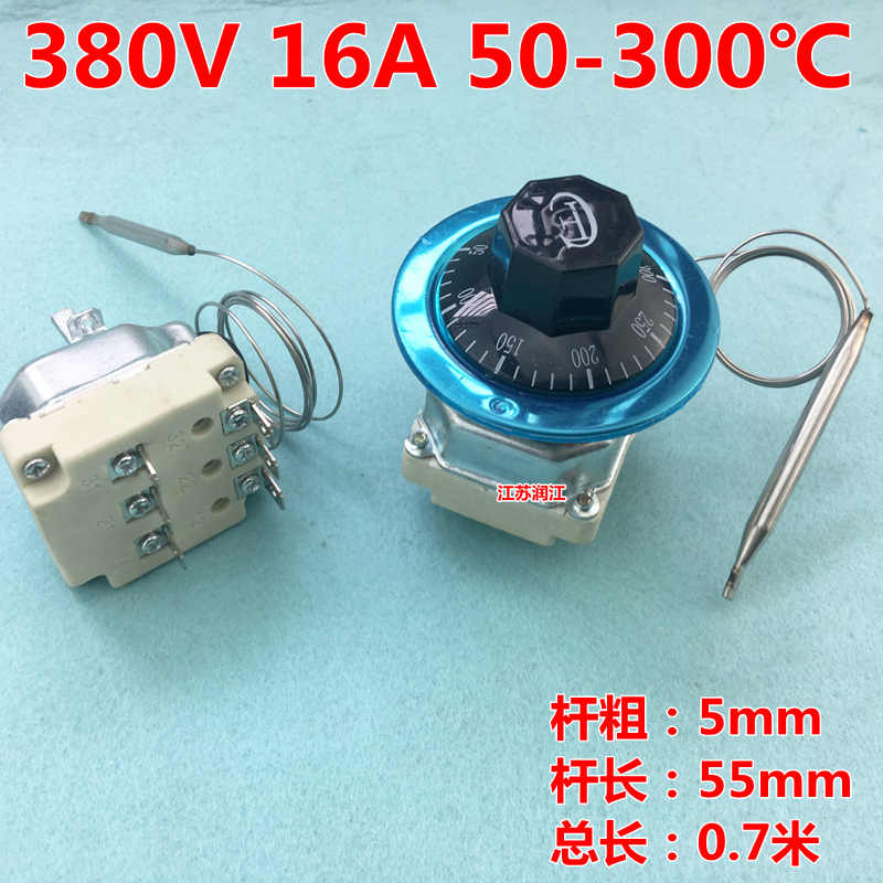 旋钮温控器 380V 30-110度 50D-300度温度控制器 三相电温控开关