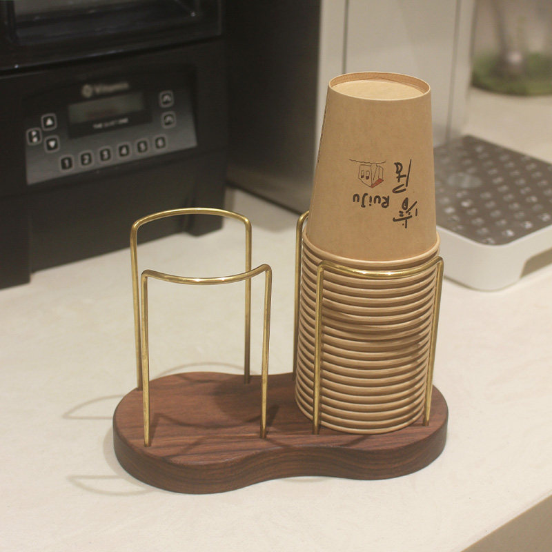 一次性杯架高档实木黄铜纸杯取杯架商务J办公室纸杯收纳置物架桌,家居饰品,桌面摆件,淘宝优惠券,粉丝福利购,淘宝优惠卷