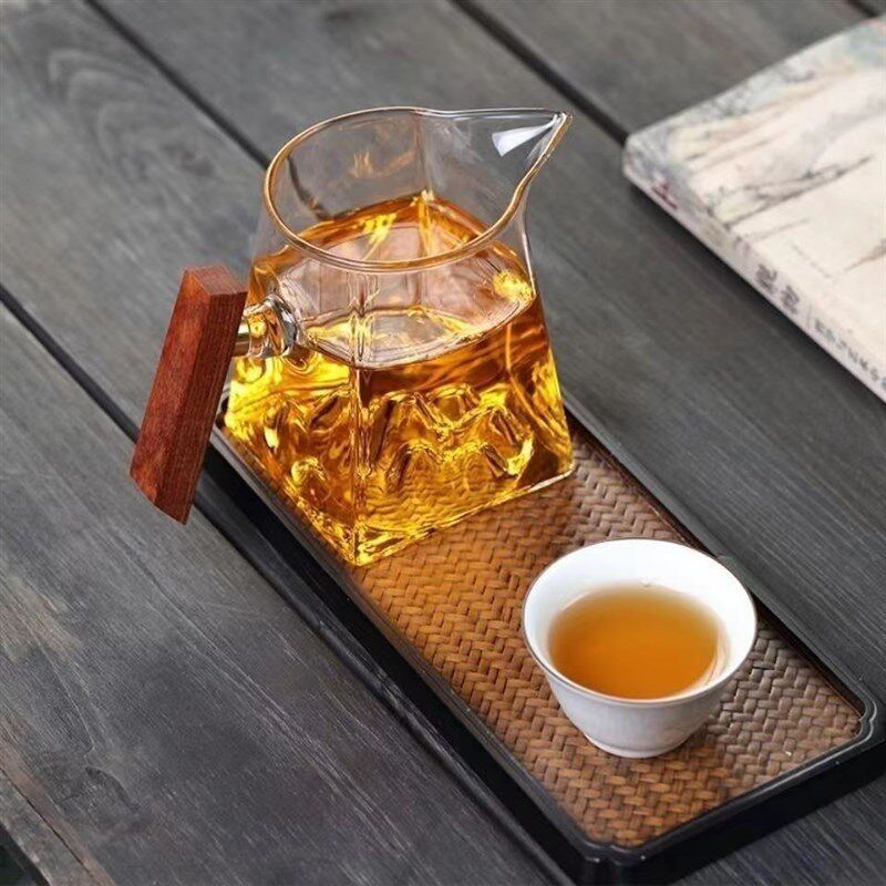 耐热观山公道杯玻璃高档加厚分茶器F茶滤网一体公杯茶海茶漏茶具