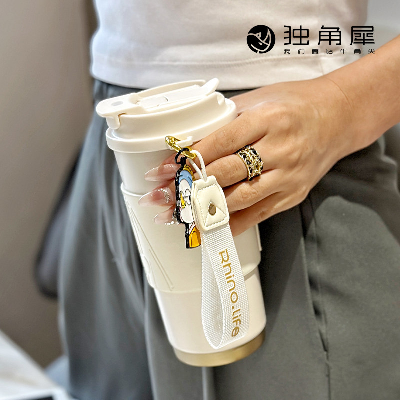 独角犀保温杯咖啡杯m陶瓷内胆水杯杯子女女生高颜值吸管杯可携式