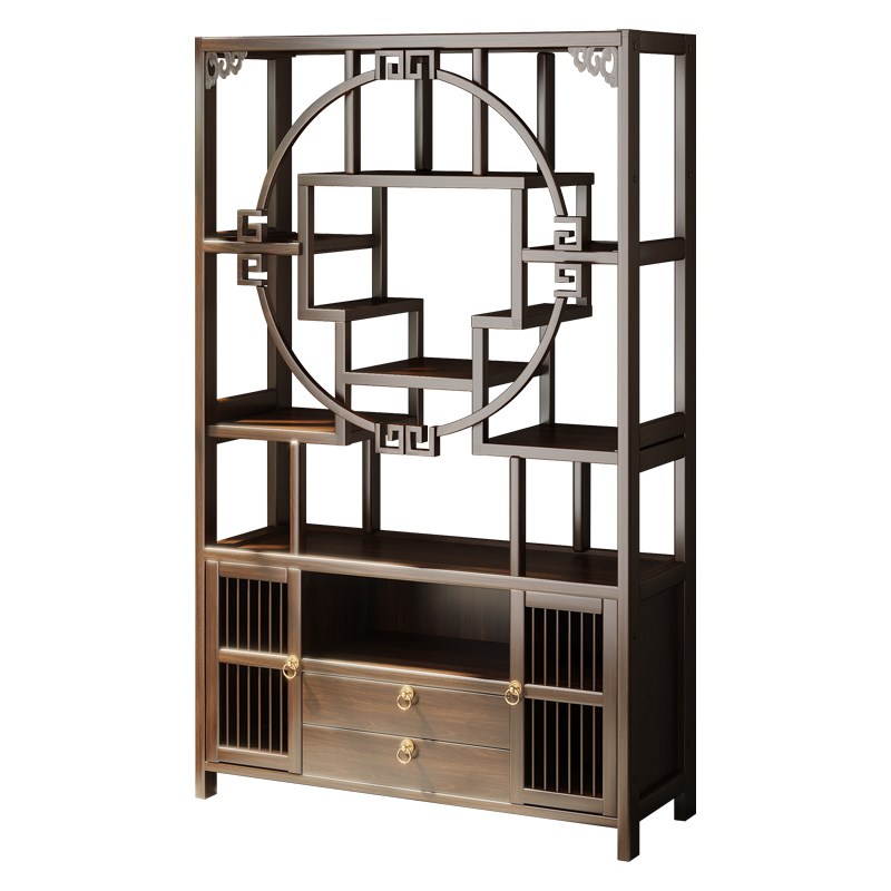 博古架新中式茶室茶柜置物架x非实木茶具茶叶架子紫砂壶收纳展示