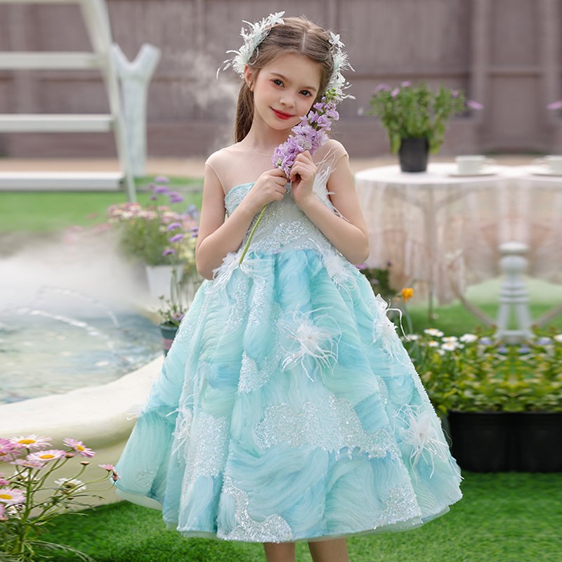 高端女童礼服法式森系千金风生y日公主裙儿童舞台走秀钢琴演出服