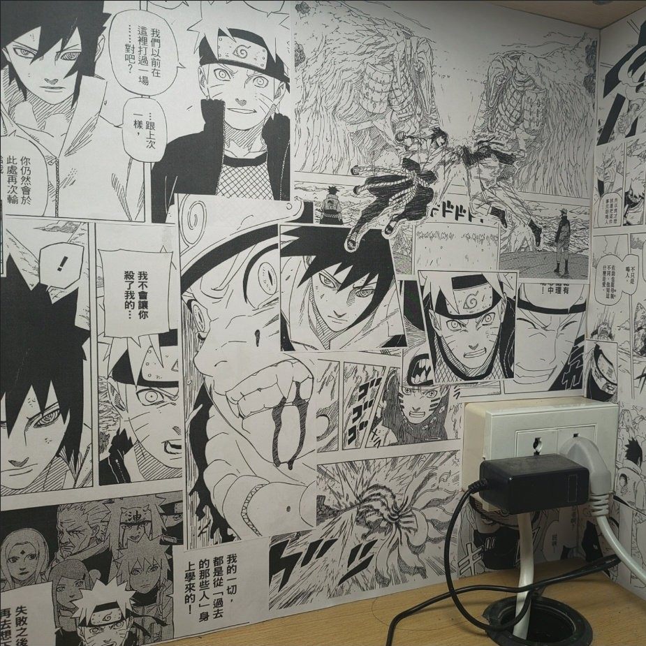 火影周边海报鸣人佐助a4手办背景墙纸宿舍动漫二次元黑白漫画墙贴