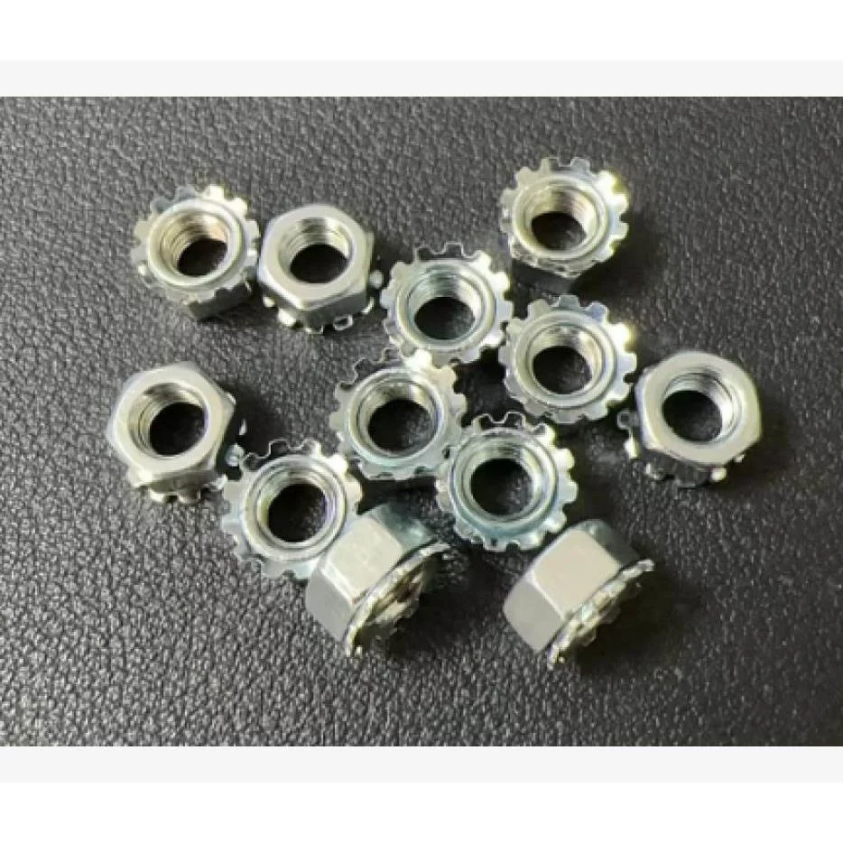 碳钢蓝白锌4.8级    K型螺母M5 K  螺母