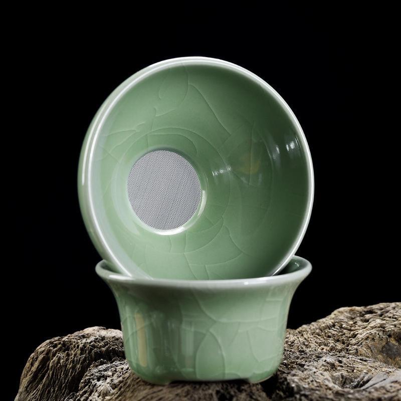 汝窑茶漏泡茶神器滤茶器茶叶过滤网创意陶瓷茶隔隔离茶滤茶具配件