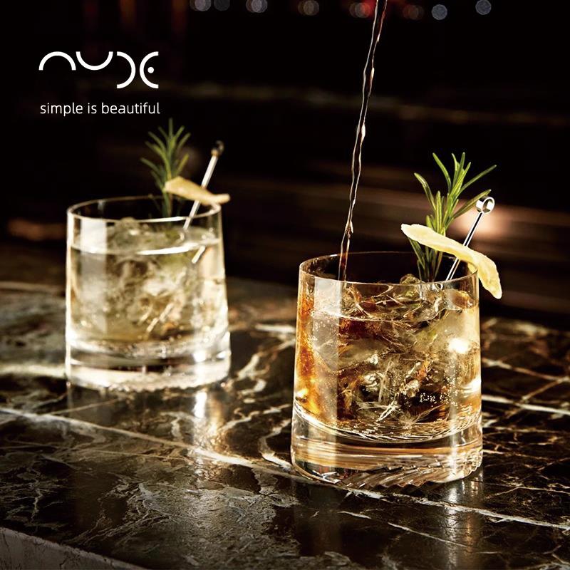 努德NUDE进口威士忌酒杯水晶玻璃刻花洋酒杯高档古典洋酒杯子手工