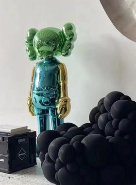艺术现代轻奢客厅装饰品卡通公仔雕塑站立落地摆件暴力熊电镀店铺