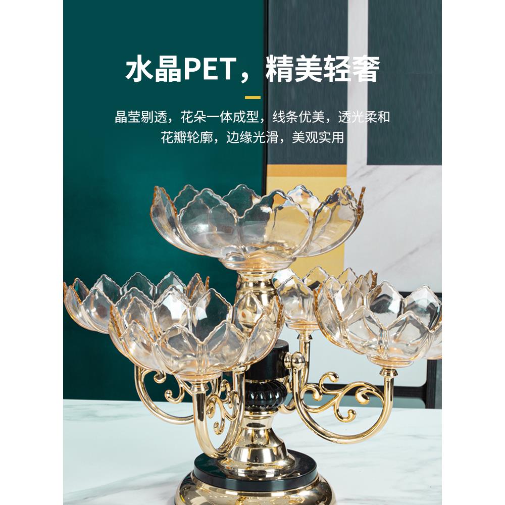 2024新款干果水果盘家用客厅茶几糖果欧式多层水晶果盘高档轻奢风
